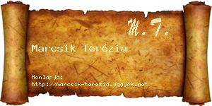 Marcsik Terézia névjegykártya